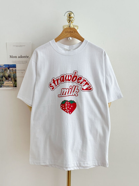 밀크딸기 썸머 반팔 티셔츠 3color