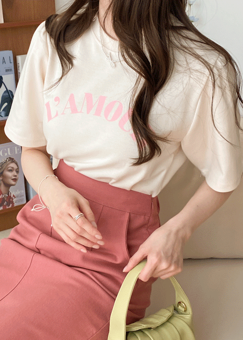 프렌치 셔링 숄더 반팔 티셔츠 3color