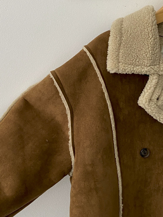 더블 롤업 양털 숏 무스탕 자켓