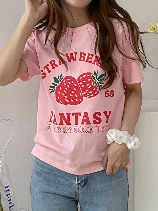 판타지딸기 썸머 반팔 티셔츠 3color