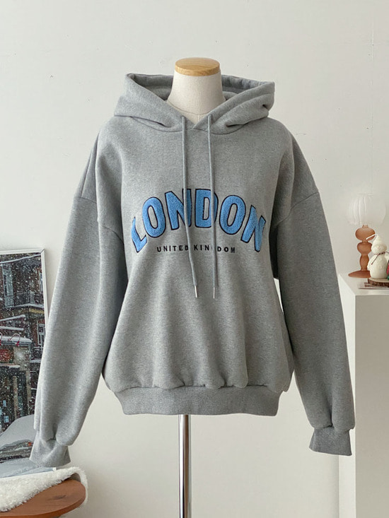 런던패치 루즈핏 양기모 후드 티셔츠 3color