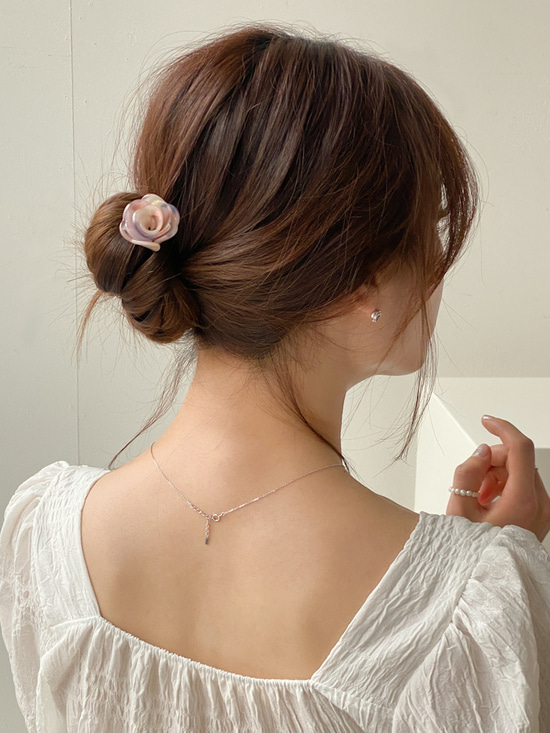 장미한송이 프랑스 마블셀룰 올림머리 비녀 헤어핀 10color
