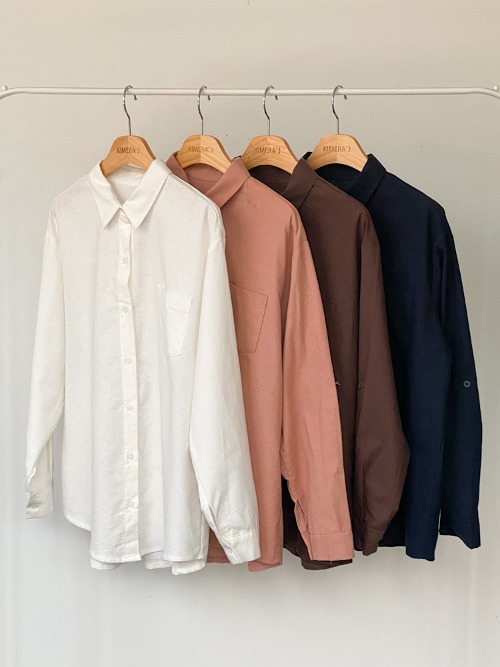 따뜻소재 루즈핏 레이어드 남방 셔츠 4color